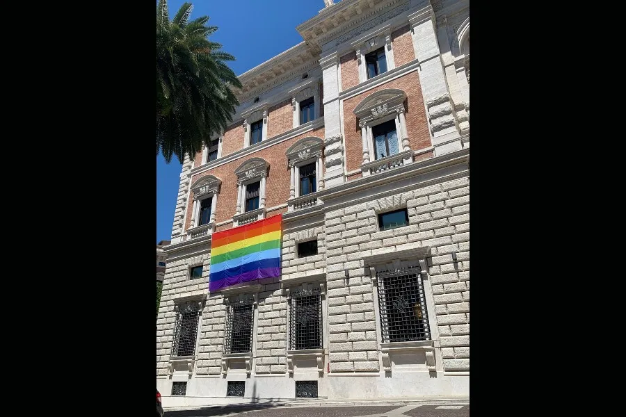 U.S. Embassy to the Holy See displays LGBT "Pride" flag during month of June, 2021, in Rome?w=200&h=150